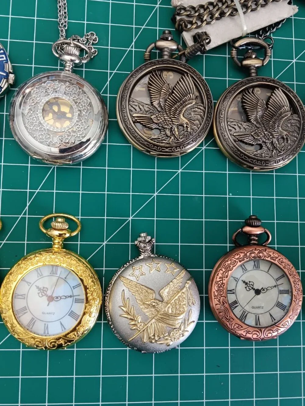 Bulk Lot of 20 Modern Quartz Pocket Watches - Folio & Unbranded (All Running)
